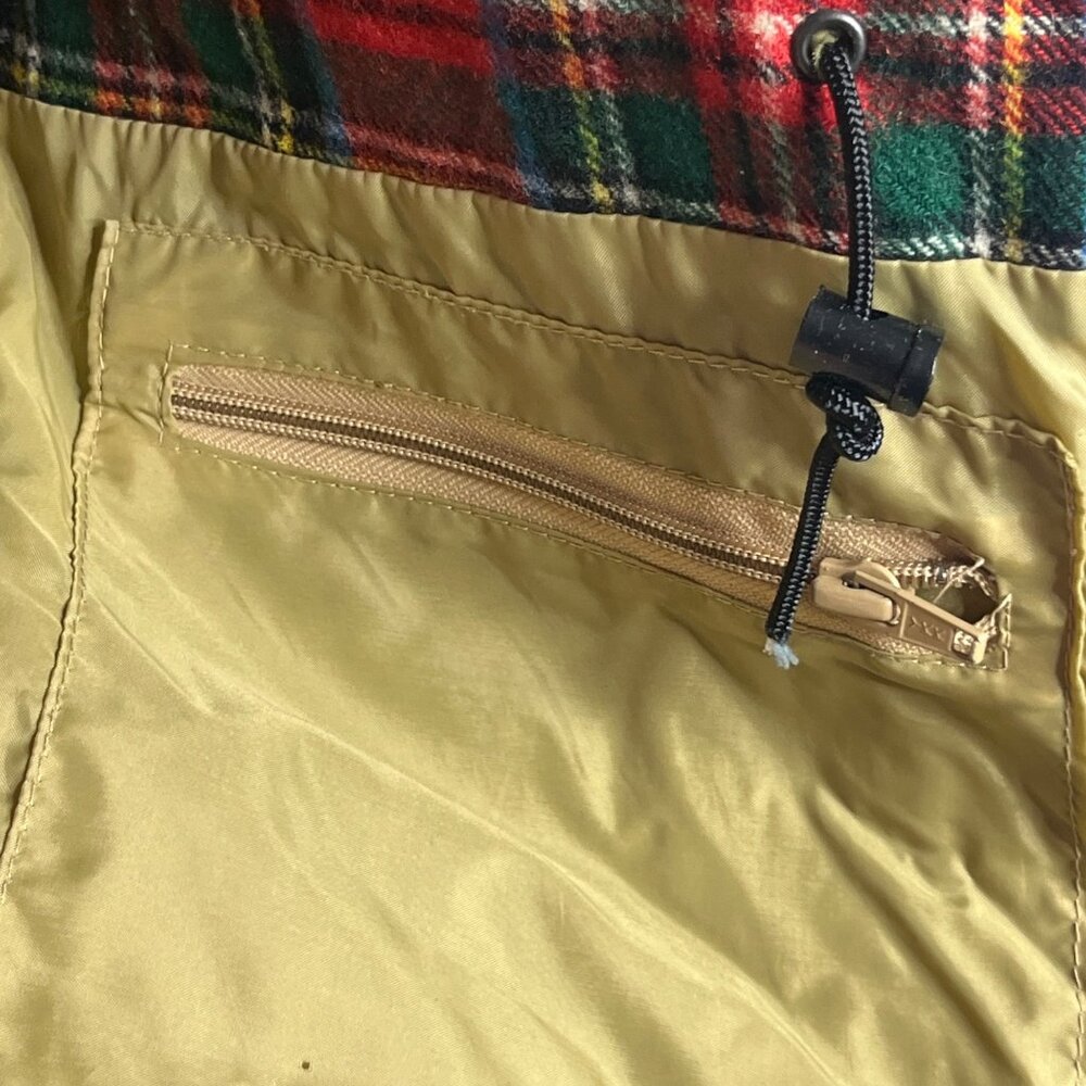 ibex Jacket Hoodie Beige Cotton Nylon Lining Zip Around Pockets Adjustable Plaid - Picture 5 of 9